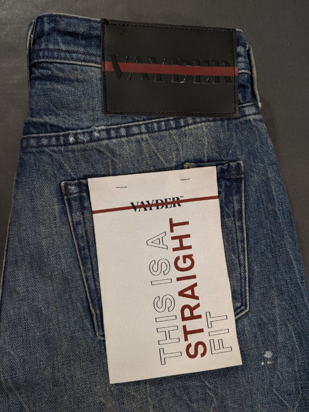 Vayder Men`s Straight Leg Denim Jeans Size 30 30x32 Stein Dark Wash